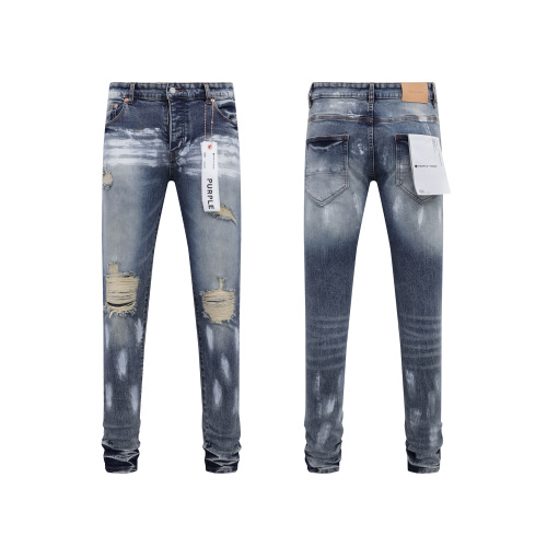 Purple Brand Fashion Distressed Wash Slimming Small Leg Jean