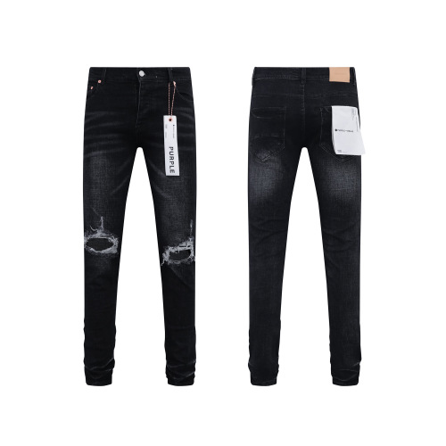 Purple Brand Fashion Distressed Versatile Slim Fit Small Leg Jeans
