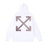 Off White Fashion Ants Arrow Printed Hoodie Unisex Casual Loose Sweatshirt
