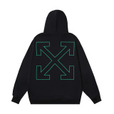 Off White Fashion Banknote Arrow Crocodile Banknote Arrow Printed Hoodie Couple Casual Loose Sweatshirt