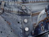 Purple Brand Fashion Washed Ink Splashed Distressed Slimming Small Leg Jeans