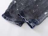 Purple Brand New Fashion Ink Splashed Distressed Slimming Small Leg Jeans