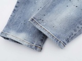Purple Brand New Fashion Ink Splashed Distressed Slimming Small Leg Jeans 