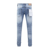 Purple Brand Fashion Color Splashed Distressed Slimming Small Leg Jeans