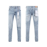 Purple Brand Fashion Versatile Distressed Slimming Small Leg Jeans