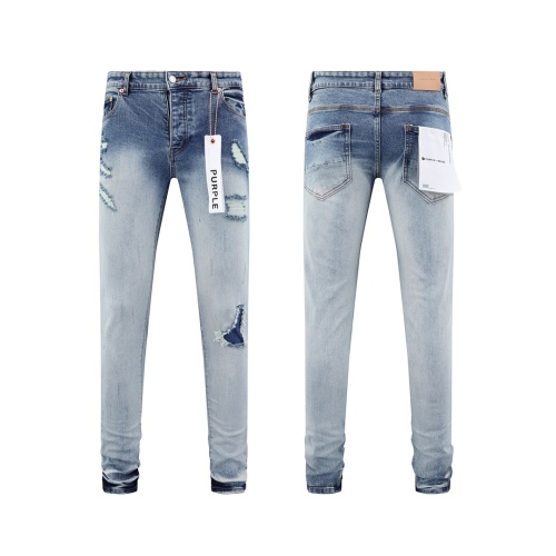 Purple Brand New Fashion Patch Slimming Small Leg Jeans
