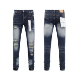 Purple Brand Fashion Distressed Slimming Small Leg Jeans