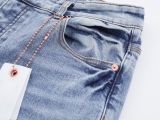 Purple Brand New Fashion Logo Printed Slimming Small Leg Jeans