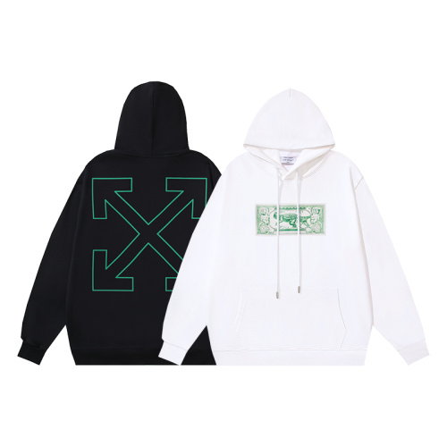 Off White Fashion Banknote Arrow Crocodile Banknote Arrow Printed Hoodie Couple Casual Loose Sweatshirt