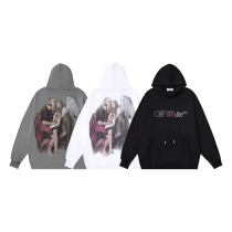 Off White Fashion Matthew Phantom Logo Crack Angel Print Hoodie Couple Casual Loose Sweatshirt
