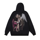 Off White Fashion Matthew Phantom Logo Crack Angel Print Hoodie Couple Casual Loose Sweatshirt