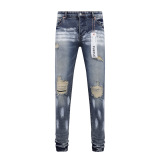 Purple Brand Fashion Distressed Wash Slimming Small Leg Jean