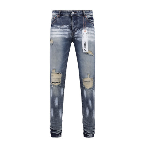 Purple Brand Fashion Distressed Wash Slimming Small Leg Jean