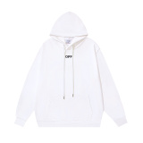 Off White Fashion Checkered Arrow Printed Hoodie Couple Casual Loose Sweatshirt