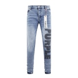 Purple Brand New Fashion Logo Printed Slimming Small Leg Jeans