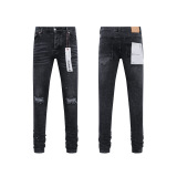 Purple Brand Fashion Distressed Versatile Slim Fit Small Leg Jeans