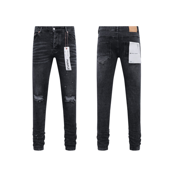 Purple Brand Fashion Distressed Versatile Slim Fit Small Leg Jeans