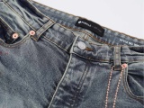 Purple Brand New Fashion Splash Ink Slimming Small Leg Elastic Jeans
