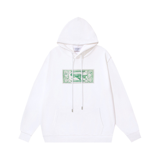 Off White Fashion Banknote Arrow Crocodile Banknote Arrow Printed Hoodie Couple Casual Loose Sweatshirt