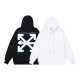 Off White Fashion Letter Arrow Printed Hoodie Couple Versatile Loose Sweatshirt