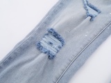 Purple Brand Fashion Distressed Inkjet Washed Slimming Small Leg Jeans