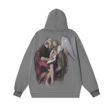 Off White Fashion Matthew Phantom Logo Crack Angel Print Hoodie Couple Casual Loose Sweatshirt