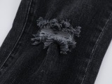 Purple Brand New Fashion Ink Splashed Distressed Slimming Small Leg Jeans
