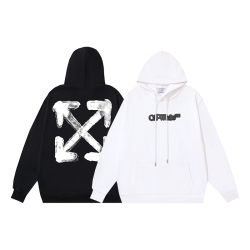 Off White Fashion Blurred Logo Arrow Printed Hoodie Couple Versatile Loose Sweatshirt