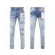 Purple Brand Fashion Distressed Inkjet Washed Slimming Small Leg Jeans