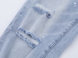 Purple Brand Fashion Distressed Wash Slimming Small Leg Jean