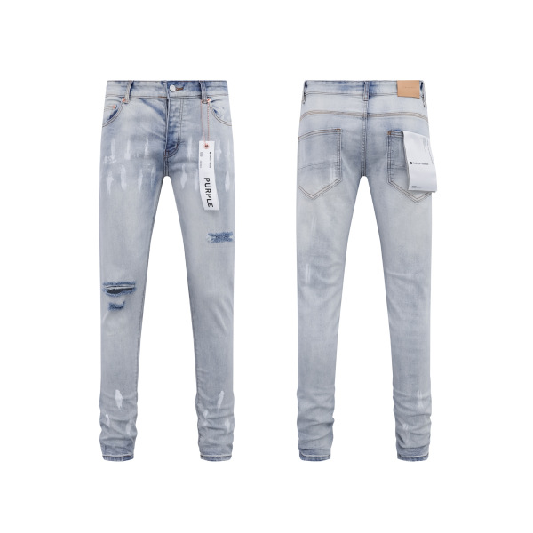 Purple Brand Fashion Distressed Wash Slimming Small Leg Jeans