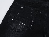 Purple Brand New Fashion Ink Splashed Distressed Slimming Small Leg Jeans