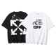 Off White New Fashion Bulldozer OFF Arrow Printed Short Sleeve Unisex Casual T-shirt