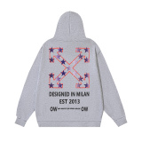 Off White Fashion Pentagram Arrow Printed Hoodie Unisex Casual Loose Sweatshirt