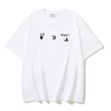 Off White Fashion Dissolved Arrow Printed Short Sleeve Unisex Casual Loose T-shirt