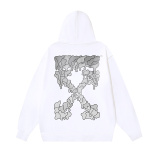 Off White Fashion Dissolved Arrow Printed Hoodie Unisex Casual Loose Sweatshirt