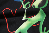 Off White Fashion Cartoon Alien Arrow Printed Short Sleeve Unisex Casual Loose T-shirt