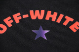 Off White Fashion Pentagram Arrow Printed Hooded Zipper Jacket Unisex Casual Loose Sweatshirt