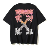 Off White Fashion Dissolved Arrow Printed Short Sleeve Unisex Casual Loose T-shirt