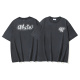 Off White Retro Washed Hand Drawn Letter Printed Short Sleeve Unisex Casual Loose T-shirt