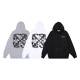 Off White Fashion Glowing Flower Arrow Printed Hoodie Unisex Casual Loose Sweatshirt