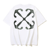 Off White New Fashion Croco Arrow Printed T-shirt Unisex Casual Short Sleeve