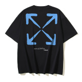 Off White Fashion Tiger Arrow Printed Short Sleeve Unisex Casual Loose T-shirt