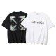 Off White Fashion Brush Arrow Splash Ink Printed Short Sleeve Unisex Casual Loose T-shirt