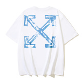 Off White Classic Graffiti Arrow Printed Short Sleeve Unisex Casual Loose T-shirt