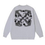 Off White Fashion Glowing Flower Arrow Printed Round Neck Sweatshirt Unisex Casual Loose Sweatshirt