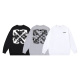 Off White Fashion Glowing Flower Arrow Printed Round Neck Sweatshirt Unisex Casual Loose Sweatshirt