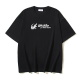 Off White New Fashion Crocodile Printed Short Sleeve Unisex Casual Washed T-shirt