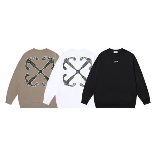 Off White Fashion Croco Arrow Printed Round Neck Sweatshirt Unisex Casual Loose Sweatshirt