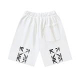 Off White Classic Religious Oil Painting Arrow Printed Shorts Couple Versatile Matte Casual Pants